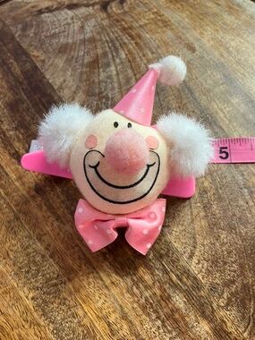 NEW Nici 90s Pink Clown Hair Clip for Kids with Pom-Pom Details